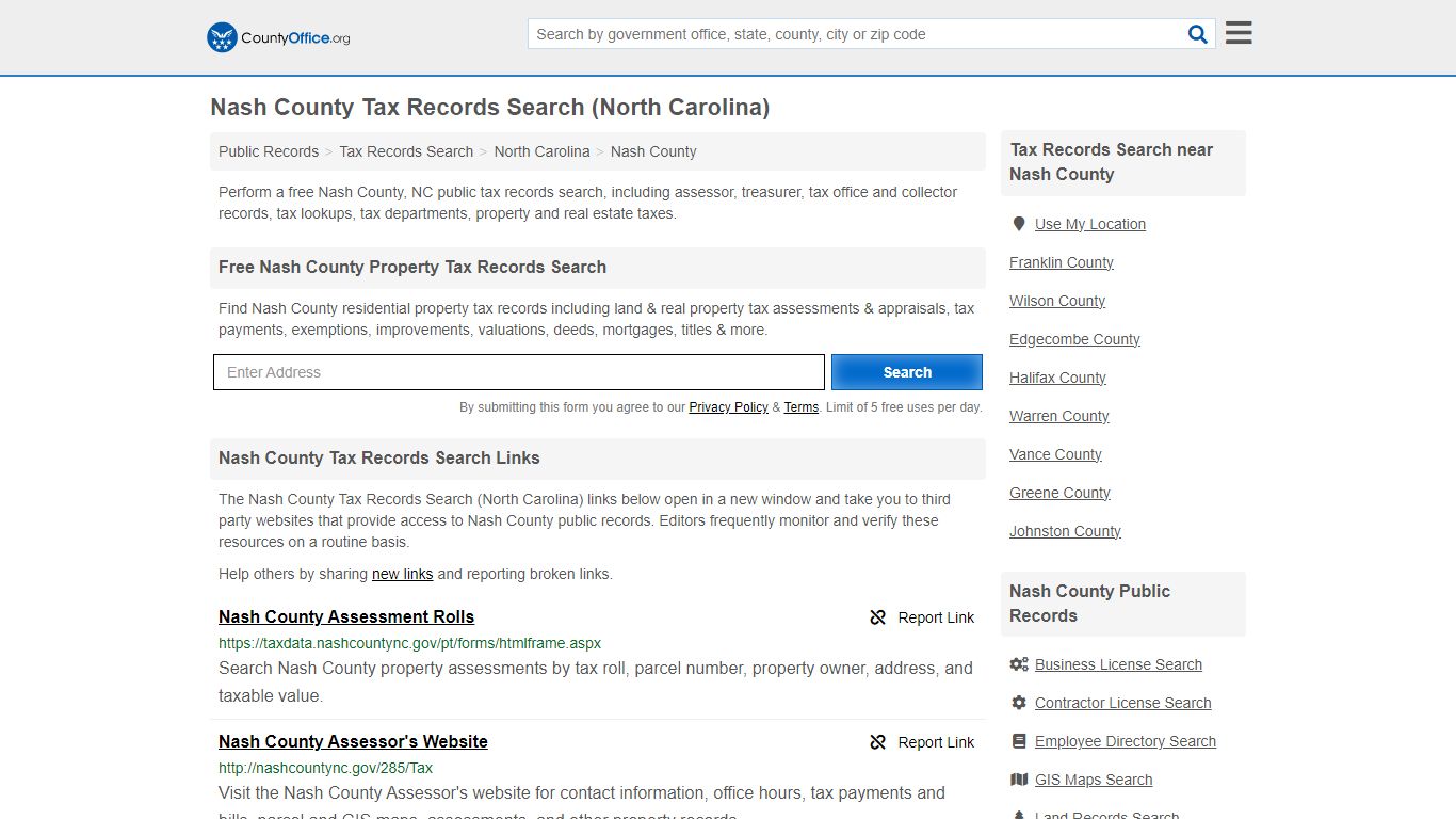 Nash County Tax Records Search (North Carolina) - County Office