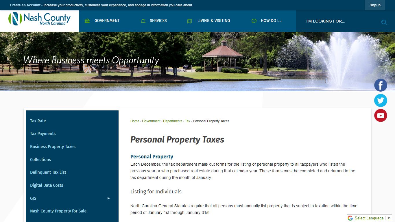 Personal Property Taxes | Nash County, NC - Official Website