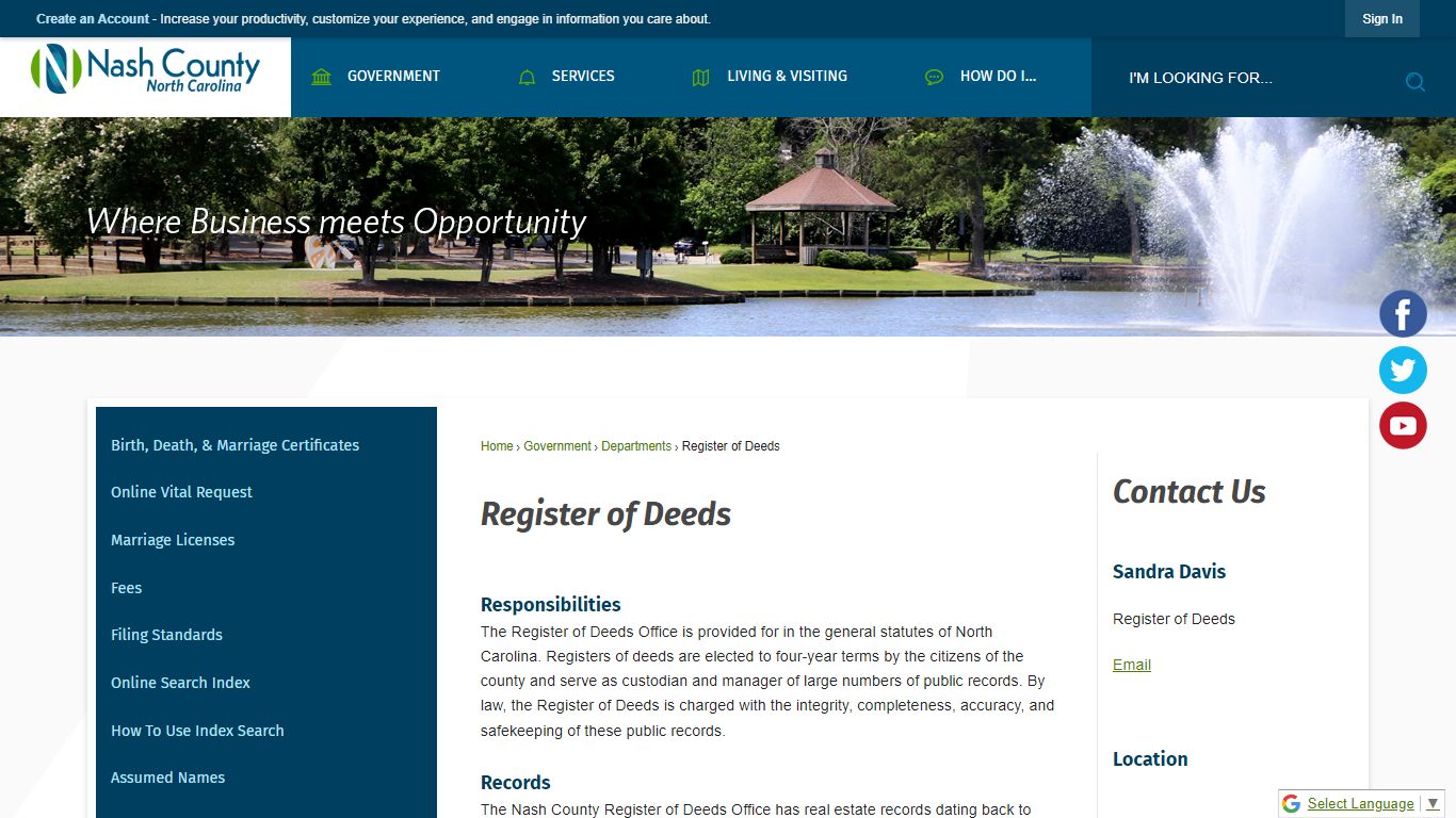 Register of Deeds | Nash County, NC - Official Website
